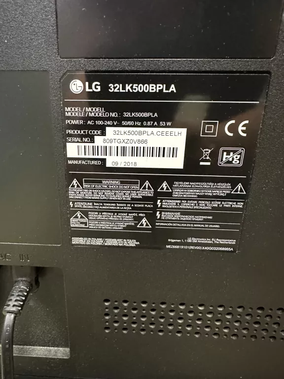TELEWIZOR LG 32LK500BPLA