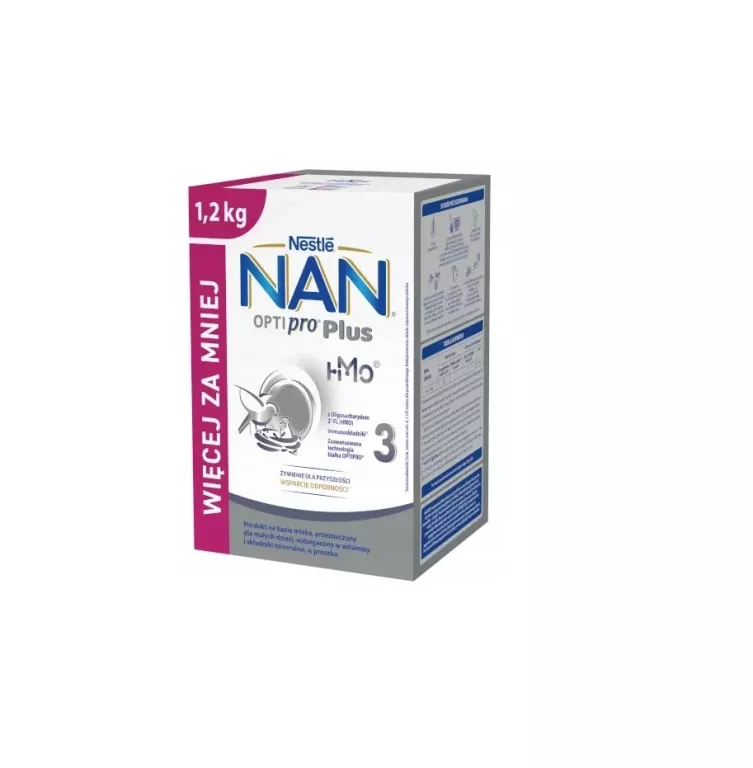 NESTLE NAN OPTIPRO PLUS 3 HM-O, MLEKO MODYFIKOWANE 1,2 KG