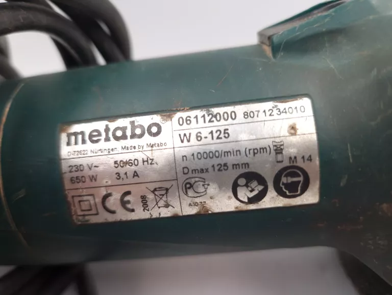 SZLIFIERKA KĄTOWA METABO