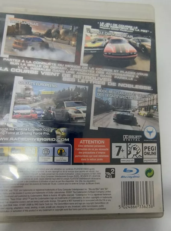 GRA NA KONSOLĘ PS3 RACEDRIVER GRID