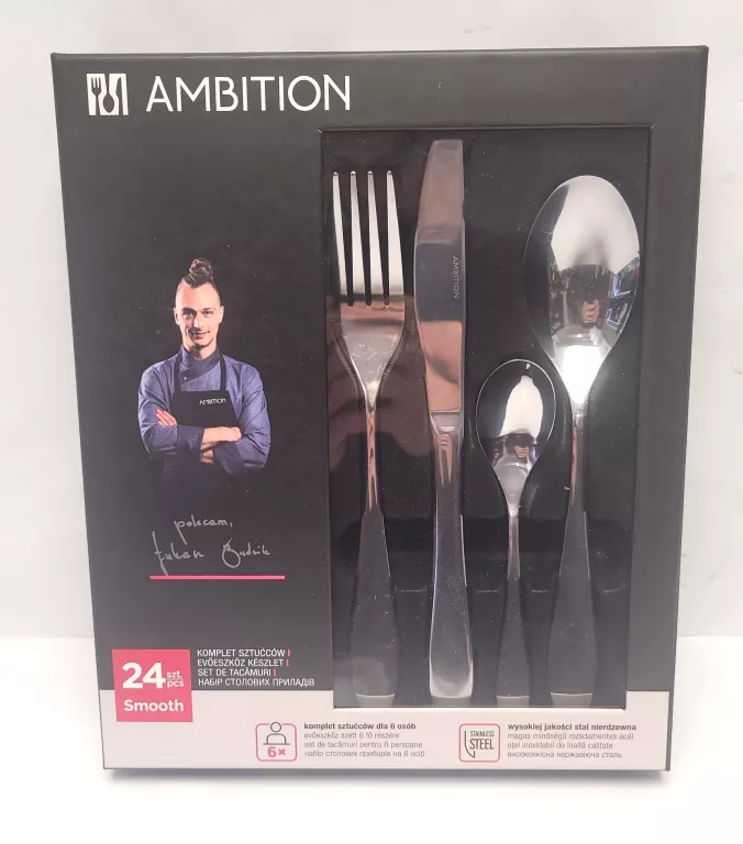 KOMPLET SZTUĆCÓW AMBITION SMOOTH 24 EL. 6 OSÓB