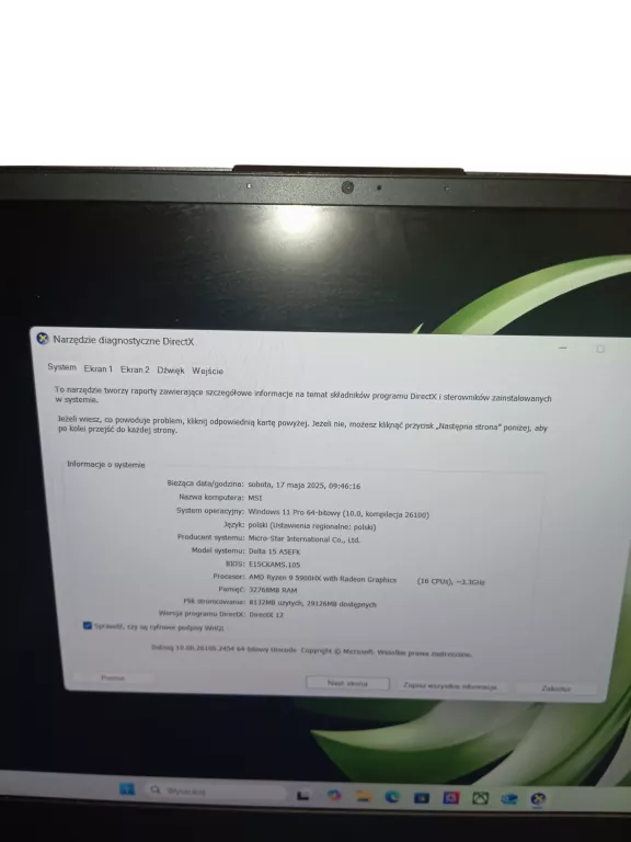 LAPTOP MSI DELTA 15 15,6"/RYZEN9/32GB/1TB/WIN11
