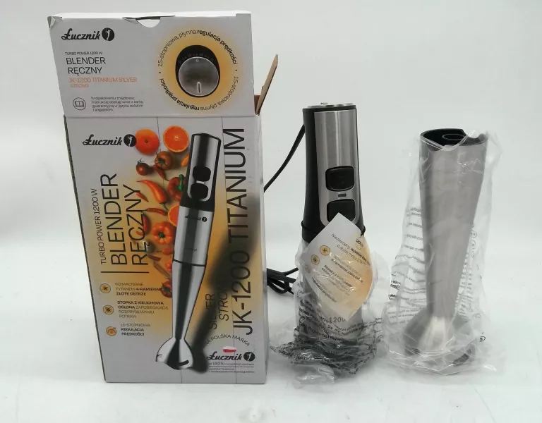 BLENDER RĘCZNY ŁUCZNIK JK-1200 1200 W SREBRNY/SZARY METALOWA KOŃCÓWKA