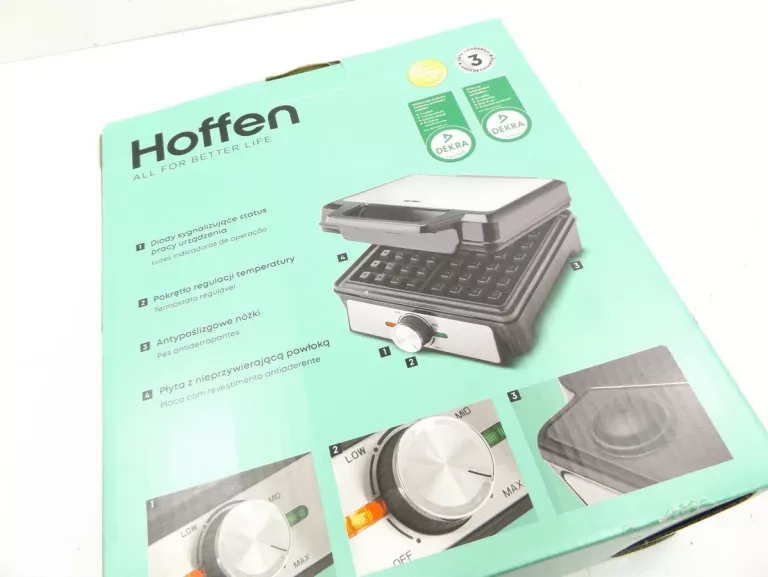 MOCNA GOFROWNICA HOFFEN 1600W WM-4356 DUŻE GOFRY