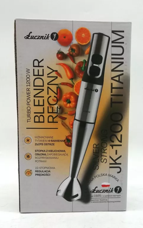 BLENDER RĘCZNY ŁUCZNIK JK-1200 1200 W SREBRNY/SZARY METALOWA KOŃCÓWKA