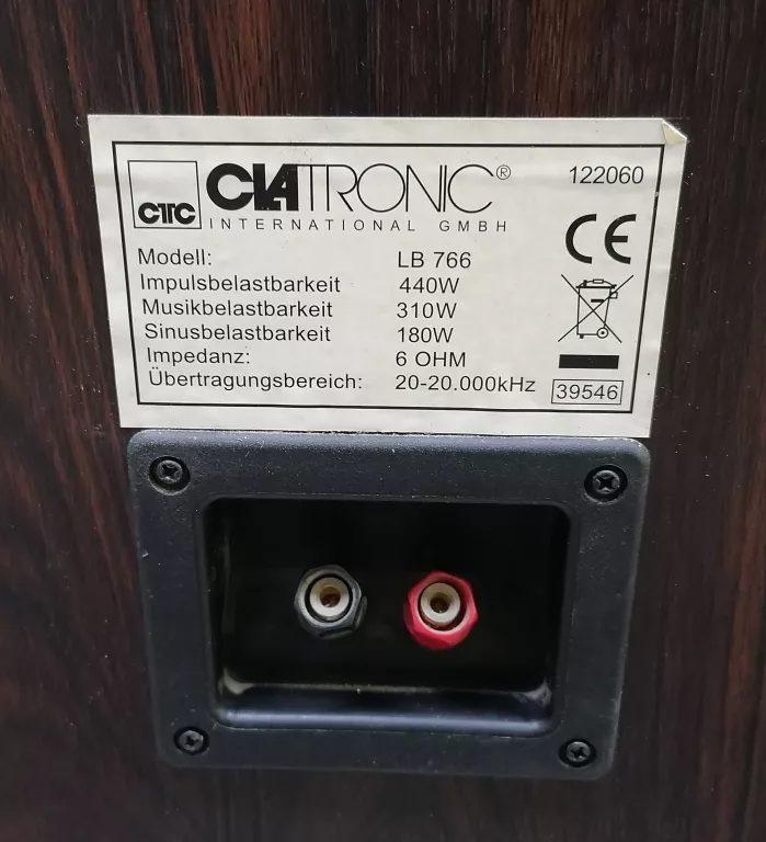 KOLUMNY PODŁOGOWE CLATRONIC LB 766 180W 6OHM