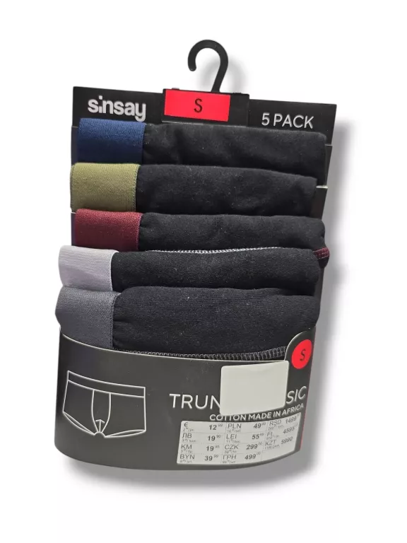 BOKSERKI MĘSKIE ROZMIAR S 5PACK