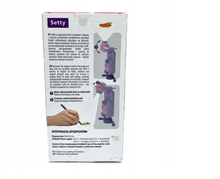 SETTY MIŚ PROJEKTOR DO RYSUNKÓW 6 KART PROJEKCYJNYCH ZIELONY