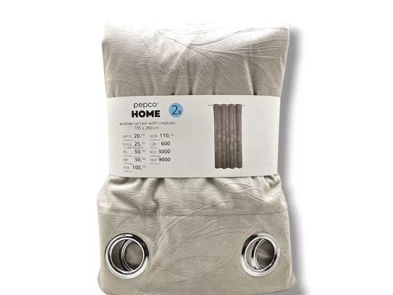 ZASŁONY PEPCO HOME 135X260CM KÓŁKA BEŻOWE