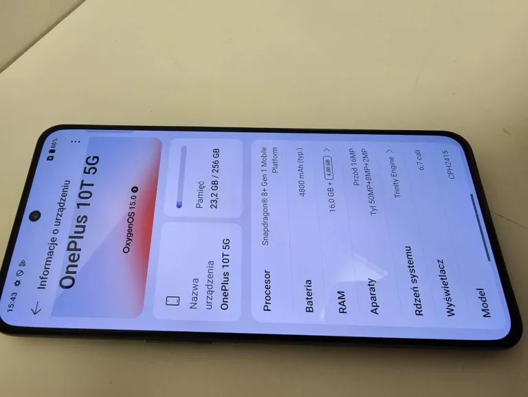 SMARTFON ONEPLUS 10T 16 GB / 256 GB 5G