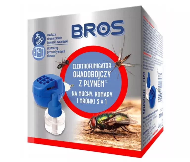 BROS ELEKTRO + PŁYN 3W1 NA KOMARY MUCHY MRÓWKI 5904517002173
