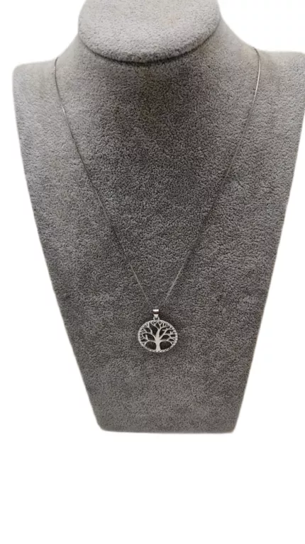 SREBRNY ŁAŃCUSZEK Z ZAWIESZKA DRZEWO P.925 2,55 G R.50CM