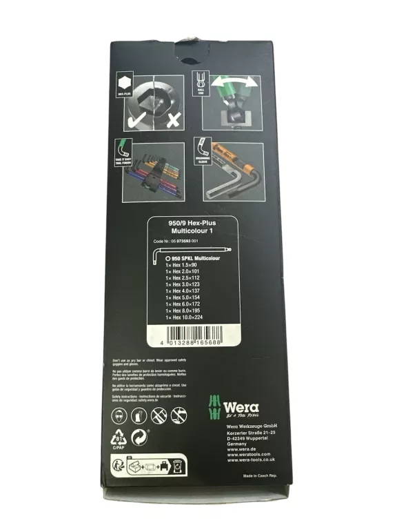 WERA KLUCZE HEX-PLUS MULTICOLOUR 950/9 IMBUS 9 SZT.