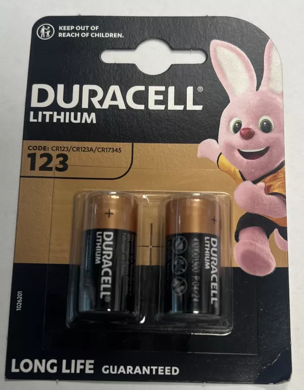 BATERIA LITOWA CR123 3V DURACELL 2 SZTUKI