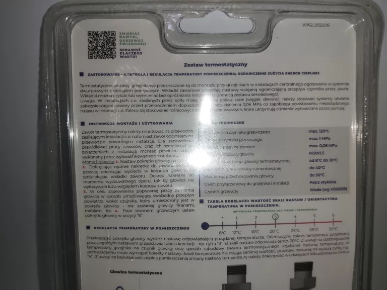 ZESTAW ZAWORÓW Z GŁOWICĄ TERMOSTATYCZNA SCHLOSSER BIAŁY