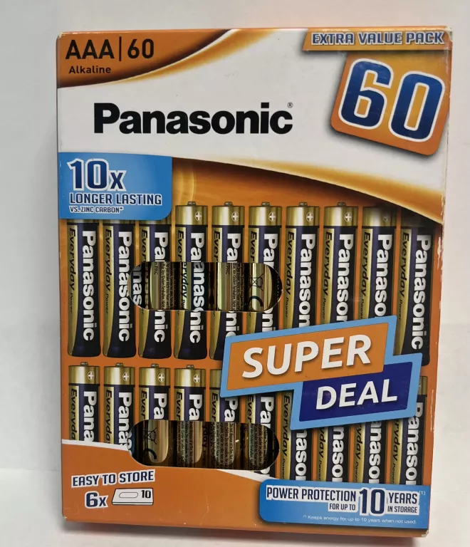 BATERIE ALKALICZNE PANASONIC AAA (R3) 60 SZT.