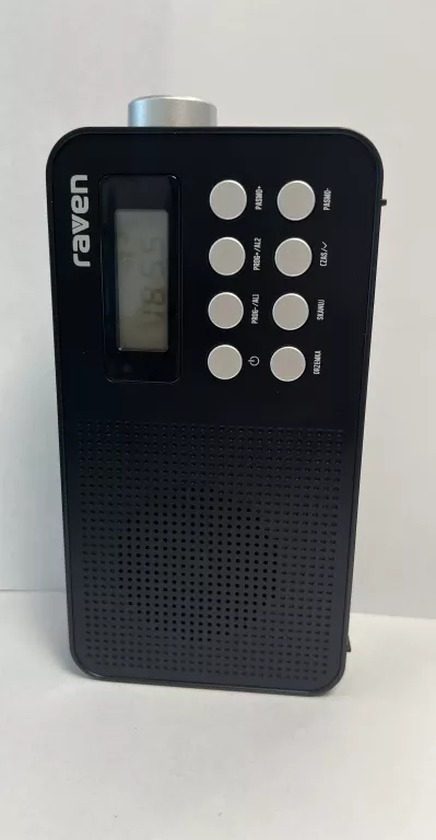 RADIOODBIORNIK PRZENOŚNY RAVEN ERADP002 RADIO FM ALARM ZEGAR CZARNY