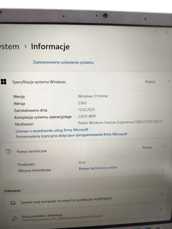 LAPTOP ACER NITRO NITRO V 15(ANV15-41) N23Q22 16GB/512GB KOMPLET