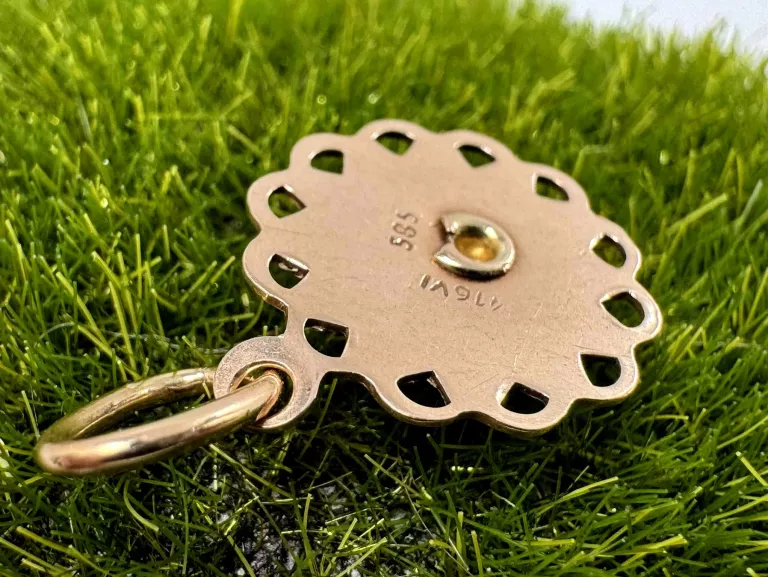 ZŁOTA ZAWIESZKA MATKA BOSKA RÓŻOWE ZŁOTO PR: 585 W: 1,0G ŚRED: 14MM