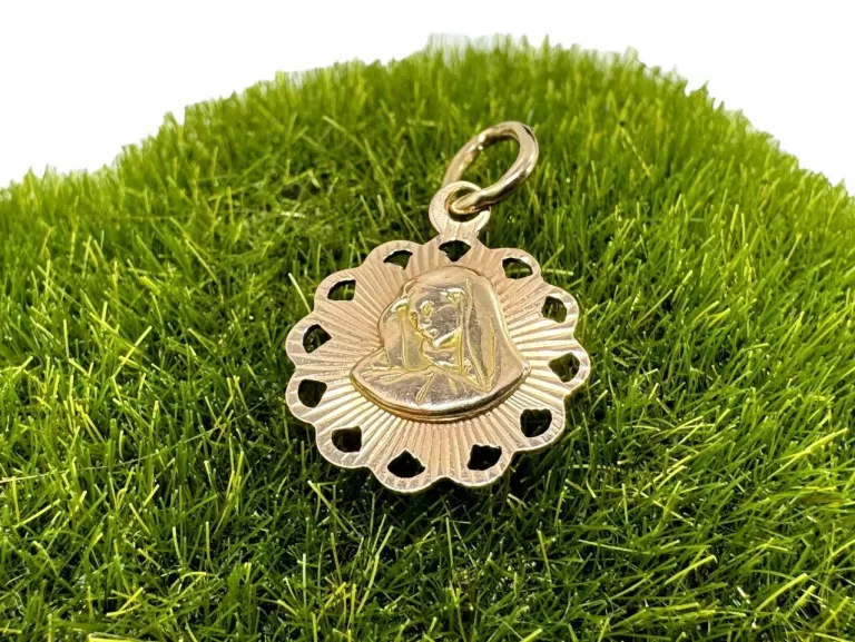 ZŁOTA ZAWIESZKA MATKA BOSKA RÓŻOWE ZŁOTO PR: 585 W: 1,0G ŚRED: 14MM