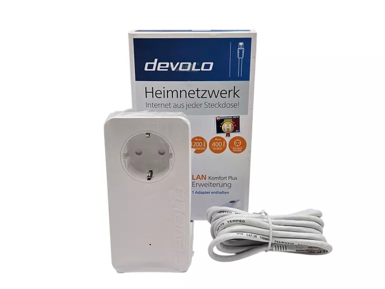 ADAPTER SIECIOWY POWERLINE LAN DEVOLO 8105 INTERNET Z GNIAZDKA 1200MB/S
