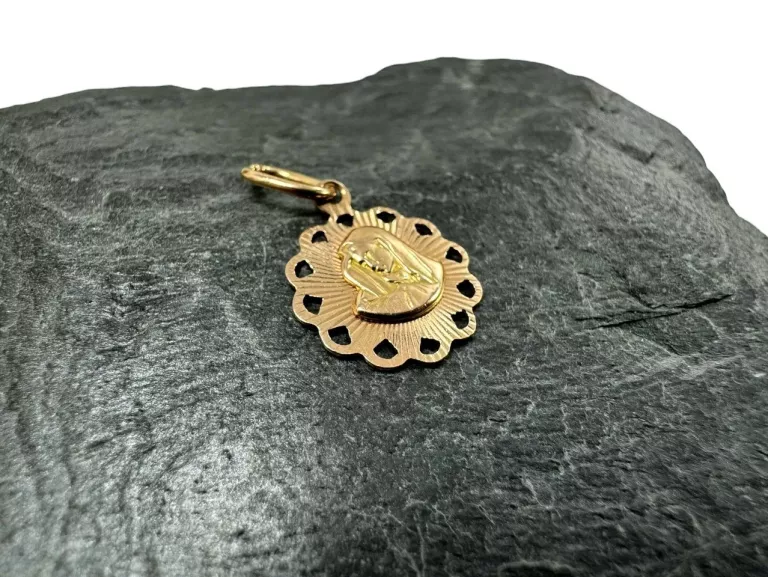 ZŁOTA ZAWIESZKA MATKA BOSKA RÓŻOWE ZŁOTO PR: 585 W: 1,0G ŚRED: 14MM