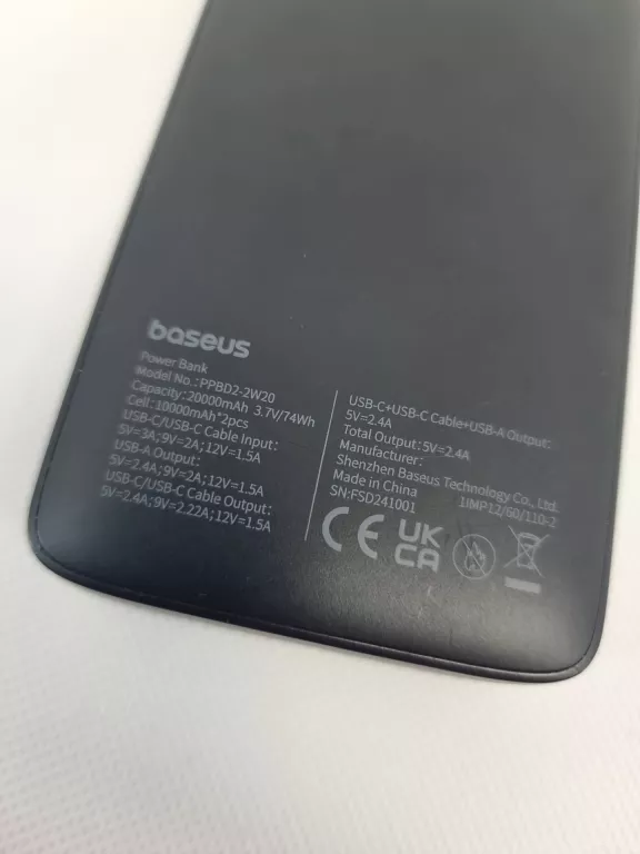 ZESTAW POWERBANK BASEUS 20W 20000MAH PLUS SŁUCHAWKI TWS PHILIPS