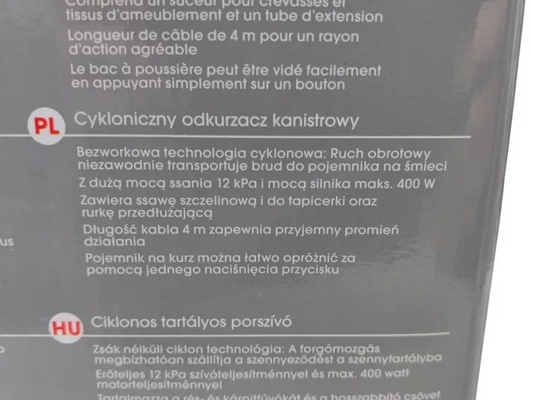 ODKURZACZ CLEANMAXX V1 15065