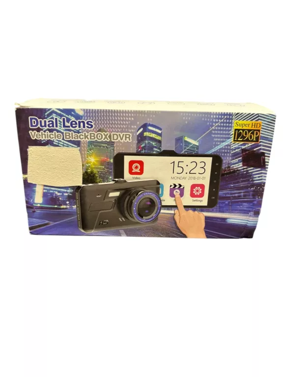 WIDEOREJESTRATOR DUAL LENS VEHICLE BLACKBOX DVR FULL HD DOTYKOWA
