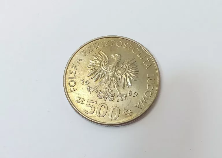 MONETA 500 ZŁ 50. ROCZNICA WOJNY OBRONNEJ NARODU POLSKIEGO, 1989