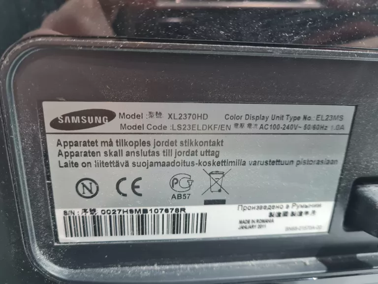 MONITOR SAMSUNG XL2370HD
