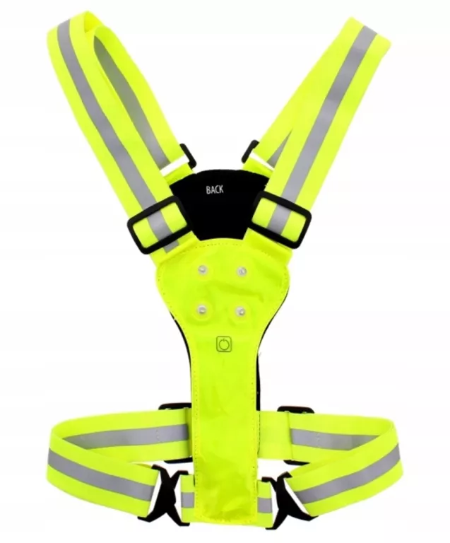 ODBLASKOWA KAMIZELKA LED DO BIEGANIA NA SPACER ROWER ŻÓŁTA