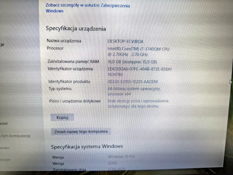 LAPTOP HP ELITEBOOK 8570P I7/RAM: 16GB/SSD 512GB/WIN 10PRO