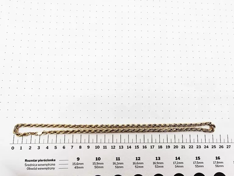 ZŁOTY ŁAŃCUSZEK /P.585 /11,15G /DŁ.50CM /SZER.5MM /SPLOT: KORDEL