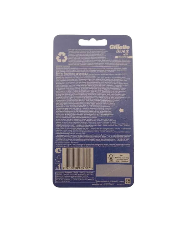 GILLETTE MASZYNKA JEDNORAZOWA BLUE 3 COMFORT 4 SZT