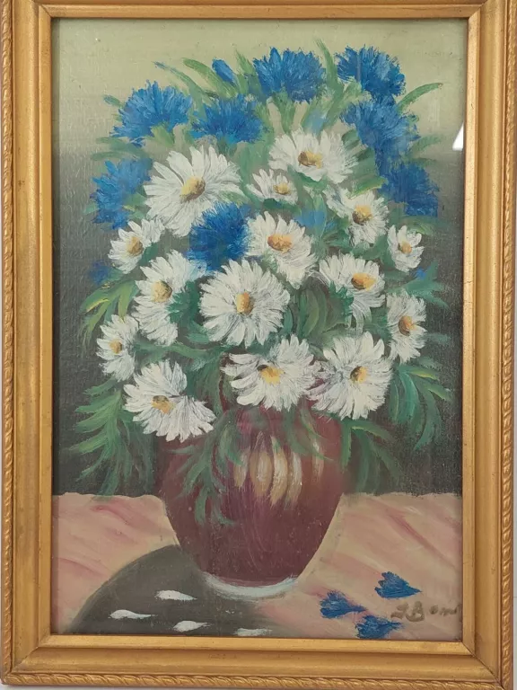 OBRAZ AKRYLOWY MARTWA NATURA DZBANEK Z KWIATAMI 19,5 X 29CM