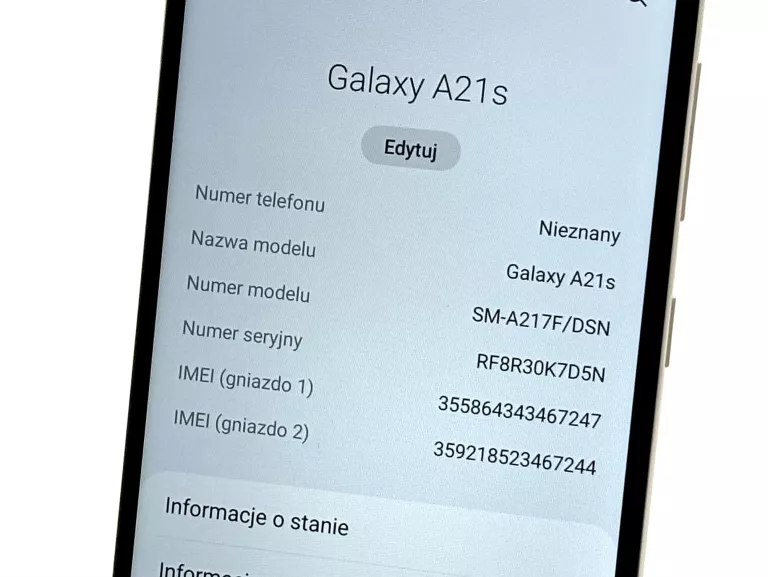 SAMSUNG GALAXY A21S 4G(LTE) 3/32GB BIAŁY