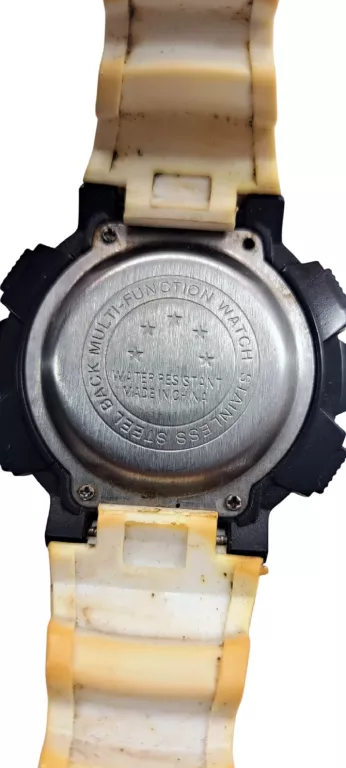 ZEGAREK ELEKTRONIUCZNY BIAŁY MORO NA GUMOWYM PASKU