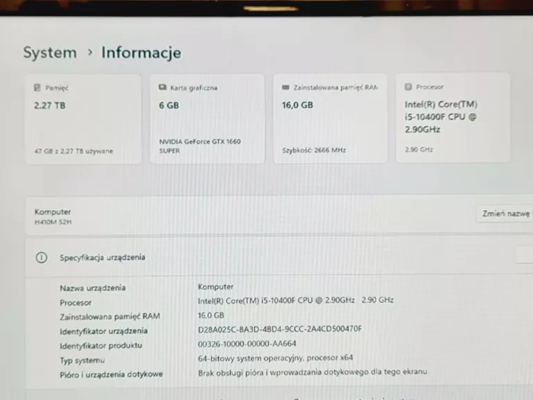 KOMPUTER GAMINGOWY CORE I5 GTX 1660