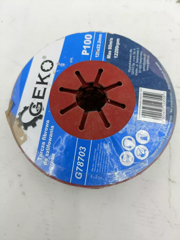 TARCZA FIBROWA GEKO G78703 P100 DO SZLIFOWANIA GRESU