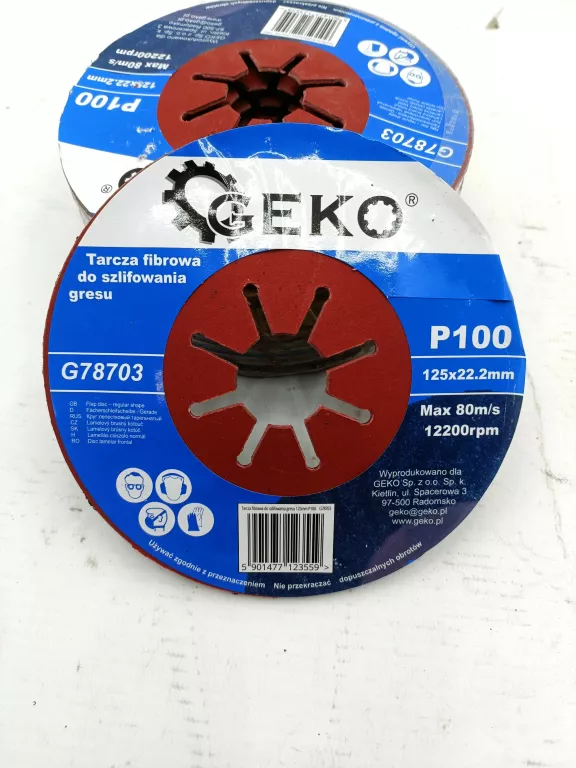 TARCZA FIBROWA GEKO G78703 P100 DO SZLIFOWANIA GRESU
