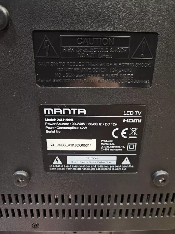 TV LED MANTA 24LHN99L HD KOMPLET