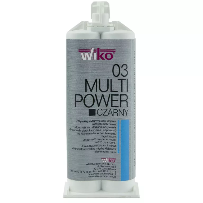 KLEJ MULTI POWER 3 DWUSKŁADNIKOWY METAKRYLOWY WIKO 50 ML CZARNY