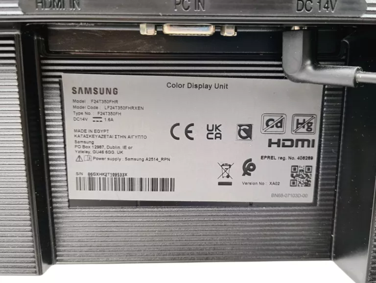 MONITOR LED SAMSUNG LF24T350FHRXEN 24'' 1920 X 1080 PX IPS /PLS