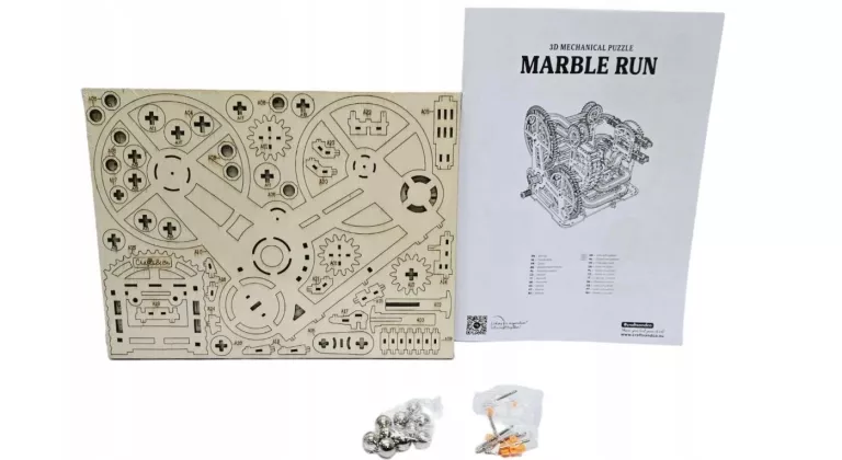 EXTRA WCIĄGNIK STOPNIOWY TOR KULKOWY DREWNIANY MARBLE RUN PUZZLE 3D DIY