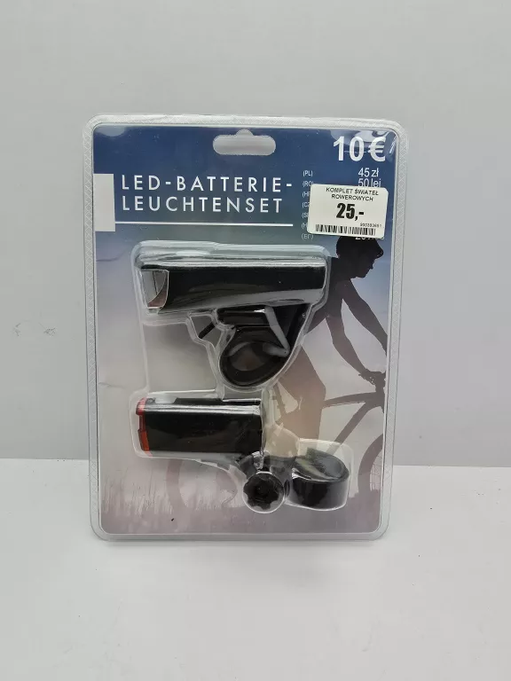 KOMPLET ŚWIATEŁ ROWEROWYCH LED-BATTERIE