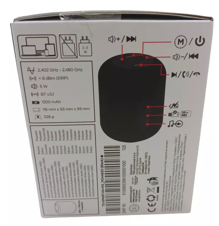 GŁOŚNIK BT ELTA GERMANY 5W CZARNY