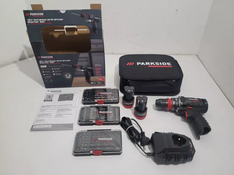 WKRĘTARKA AKUMULATOROWA PARKSIDE MODEL PBSPA 12 E4 ZESTAW JAK NOWY
