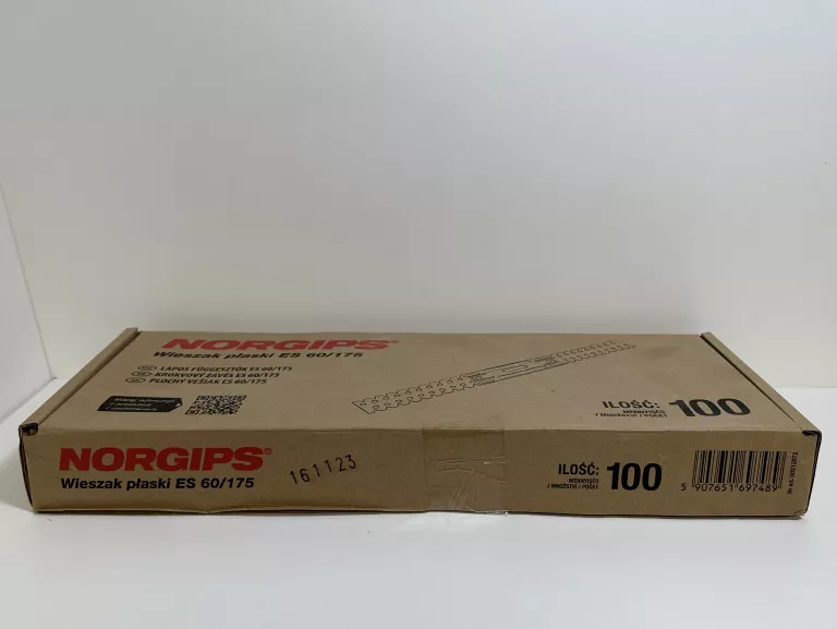WIESZAK PŁASKI NORGIPS ES 60 X 175 MM 100 SZT.