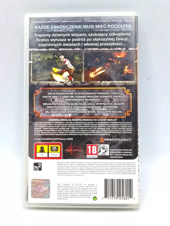 GOD OF WAR DUCH SPARTY GHOST OF SPARTA PSP PL
